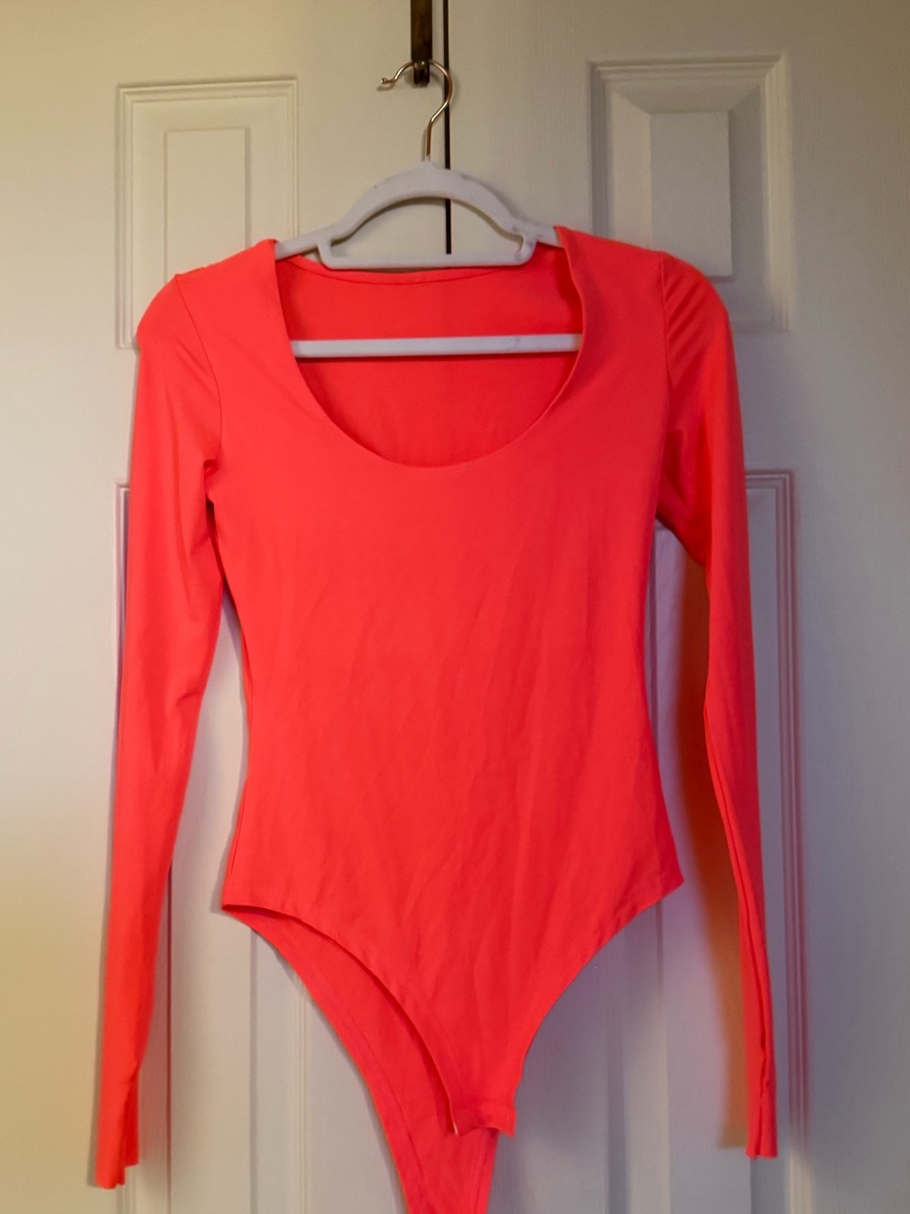 Neon orange pink bodysuit